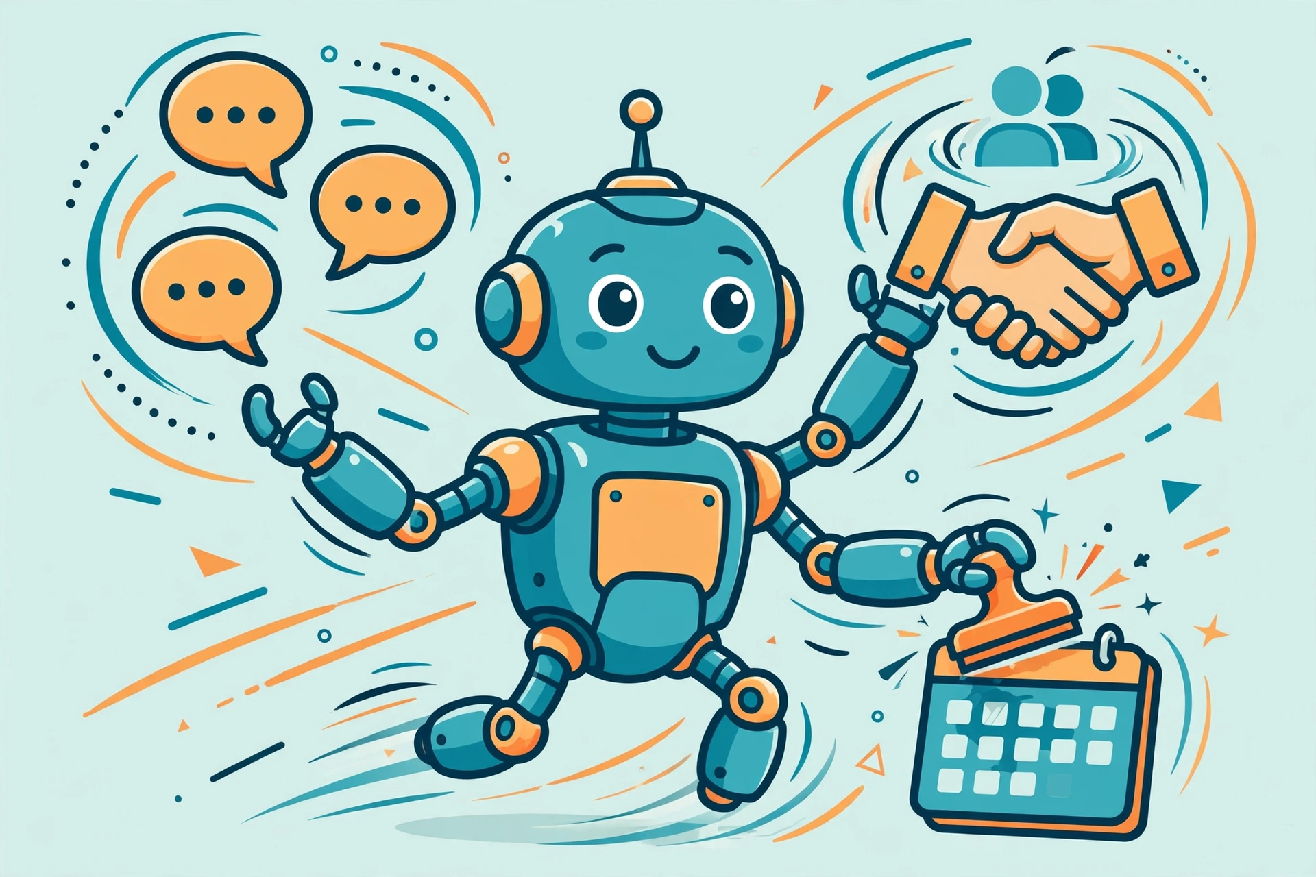 A bot handling replies, follow-ups, and scheduling at once